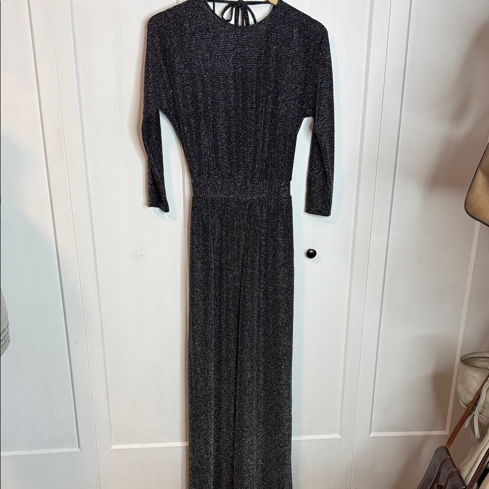 Ted Baker - 0 - London Shimmering Charcoal Long Sleeve Jumpsuit - fits XS-Med